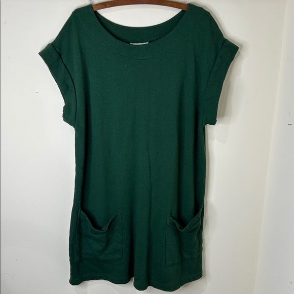BRYN WALKER Green Sweatshirt Dress Bamboo Organic Cotton Size Large - Picture 14 of 15